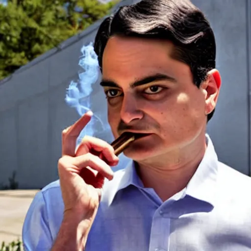 Prompt: Ben shapiro smoking a huge blunt