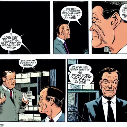 Prompt: Bryan Cranston talks to spiderman in vertigo comi