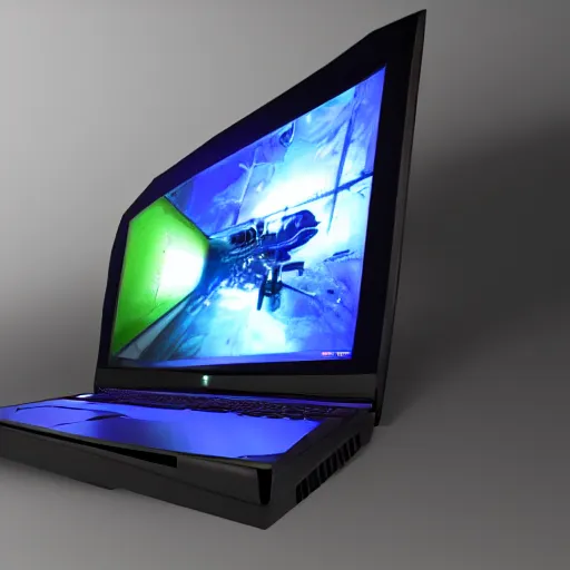 Prompt: alienware laptop octane render, futuristic