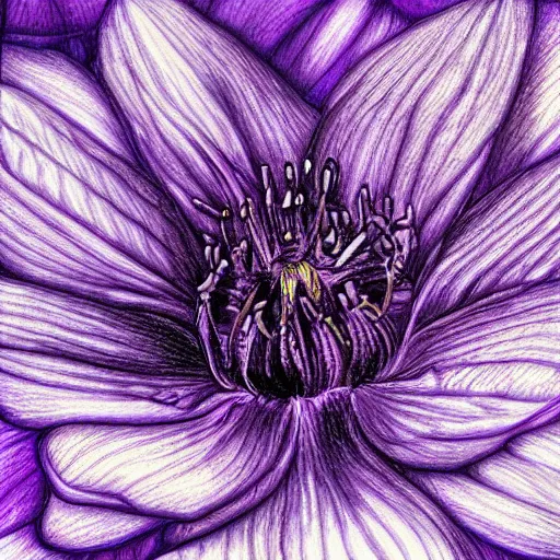 Prompt: violet drawing by john day, fine detail, hdr