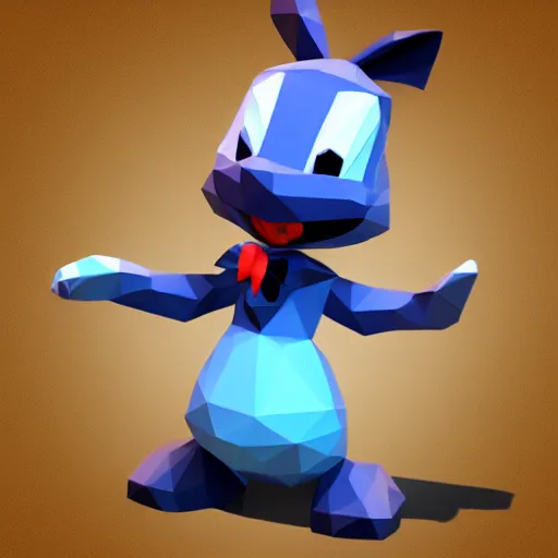 Image similar to low poly oswald the lucky rabbit