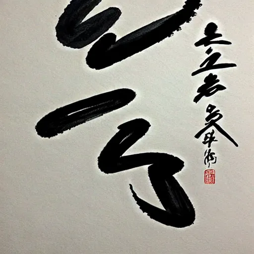 Prompt: zen calligraphic ink art