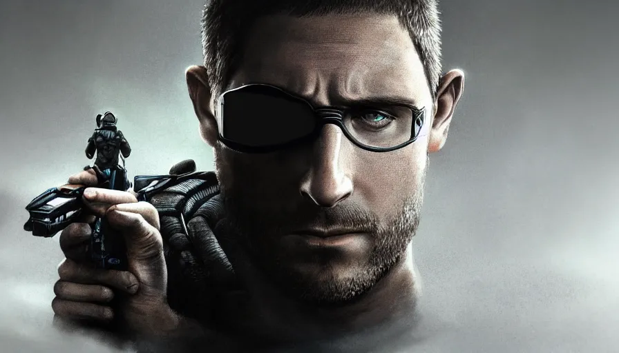 Image similar to eden hazard is sam fisher, face, black background, hyperdetailed, artstation, cgsociety, 8 k