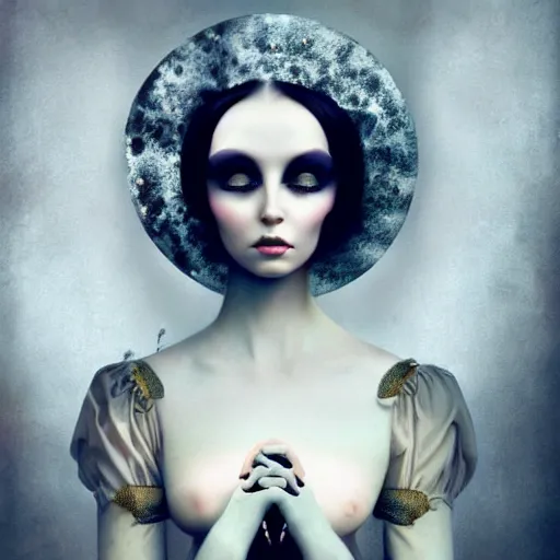 Prompt: contemplation by Natalie Shau, masterpiece