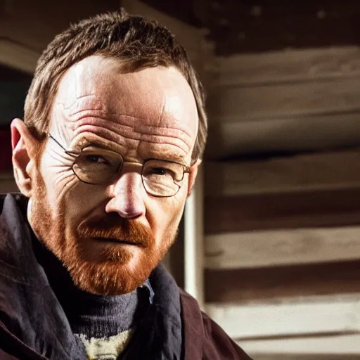 Image similar to Live Action Still of Bryan Cranston dressed as and playing Jesse Pinkman in Breaking Bad, real life, hyperrealistic, ultra realistic, realistic, highly detailed, epic, HD quality, 8k resolution, body and headshot, film still