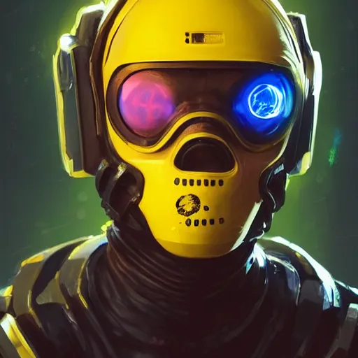 Image similar to yong boy destroyed to pieces with glowing yelow visor as a realistic scifi cyberpunk, torso, art by james jean and greg rutkowski!!, realistic face, like anime, digital art, concept art, trending on artstation, 8 k