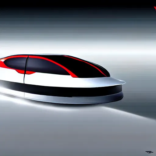 Image similar to uhd photorealistic tesla hovercraft, concept art, futuristic, uhd hyperdetailed photography