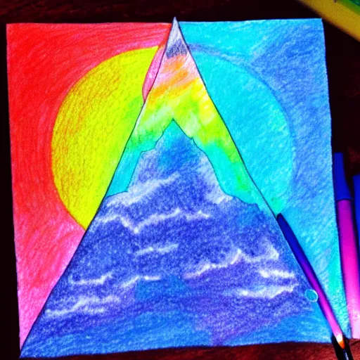 Prompt: moon prism give me strength. drawing with felt - tip pens