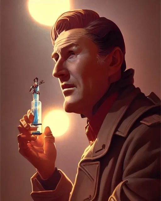 Prompt: Errol Flynn as a scientist. 1980s dystopian Soviet Russia, propaganda screens. Stephen Bliss, unreal engine, fantasy art by Greg Rutkowski, Loish, Rhads, Makoto Shinkai and Lois van baarle, Ilya Kuvshinov, rossdraws global illumination, radiant light, faithfully depicted facial expression, perfect anatomy, detailed and intricate environment