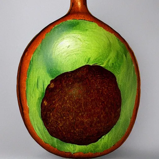 Prompt: avocado ukulele painted by leonardo da vinci