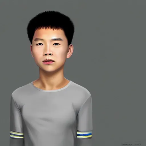 Image similar to portrait of chinese boy cyborg concept art