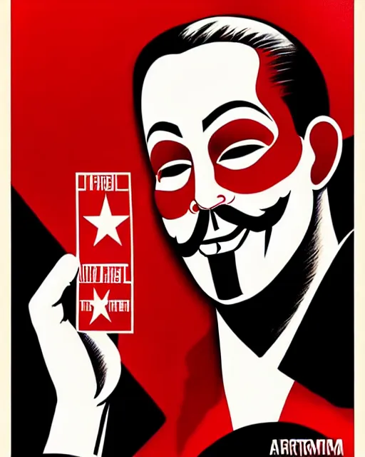 Image similar to anonymous pointing towards viewer in the style of cuban communist propaganda poster art in the year 1 9 8 7 ultra realistic, concept art, intricate details, highly detailed, photorealistic, octane render, 8 k, unreal engine. art by artgerm and magali villeneuve in crimson - black color scheme