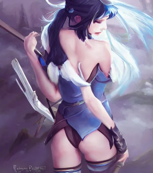 Prompt: A very beautiful painting of Weiss Schnee from RWBY by rossdraws, wlop, artgerm and Gil Elvgren