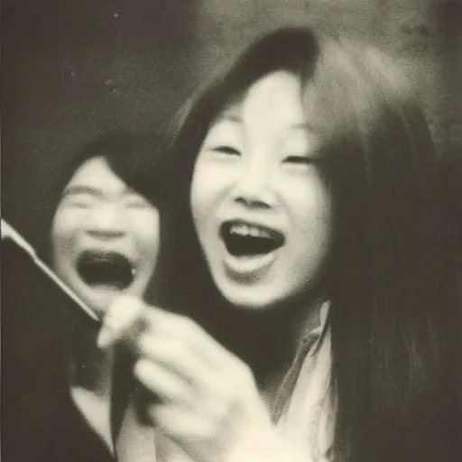 Prompt: a polaroid photograph taken by nobuyoshi araki of a beautiful woman with an ecstatic smile singing passionately in a karaoke bar in tokyo 1 9 7 8