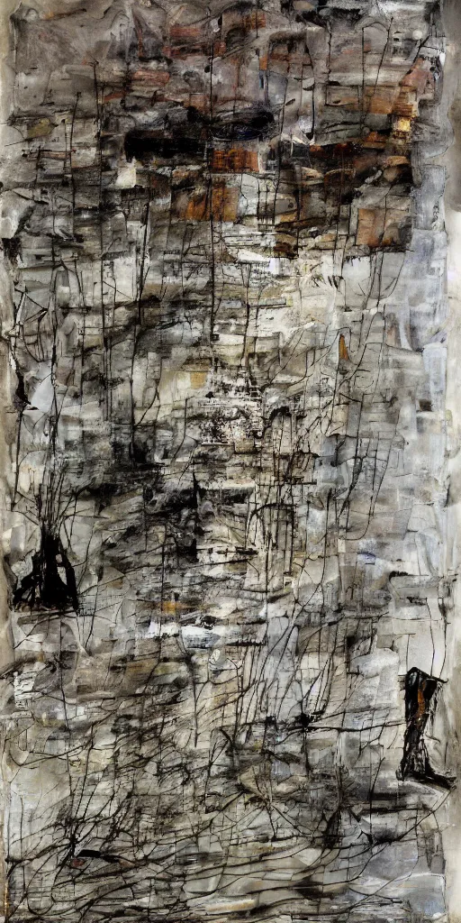 Image similar to artwork by anselm kiefer,