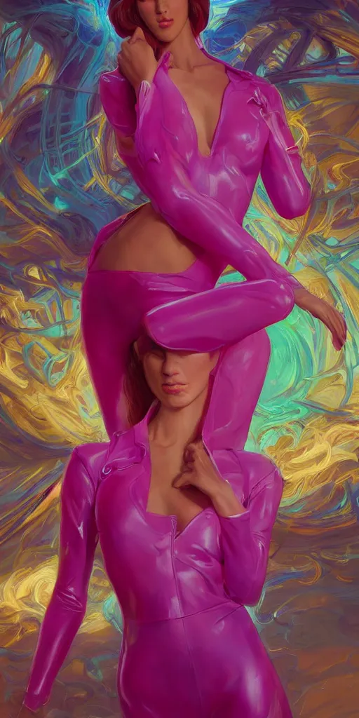 Image similar to beautiful professional model in a dream neon suit, detailed, centered, digital painting, artstation, concept art, donato giancola, joseph christian leyendecker, wlop, boris vallejo, breathtaking, 8 k resolution, extremely detailed, beautiful, establishing shot, artistic, hyperrealistic, beautiful face, octane render, cinematic lighting, dramatic lighting, masterpiece