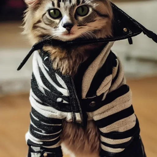 Image similar to photo of cat wearing jacket cowboy