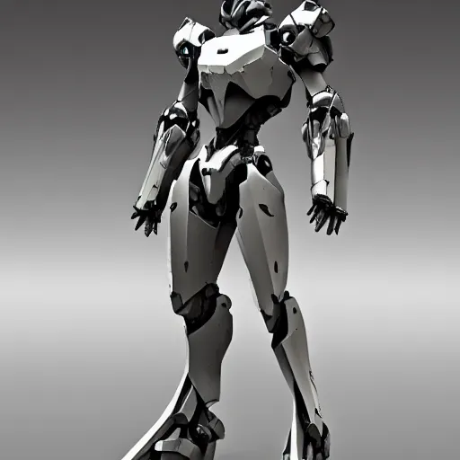 Image similar to very symmetrical!! armored knight concept power suit from zone of the enders video game, by miguel angel martinez monje, by vitaly bulgarov, by yoji shinkawa, by joss nizzi, by shoji kawamori, horizon zero dawn, bioware, mecha, deviantart, artstation, marmoset toolbag render, unreal engine