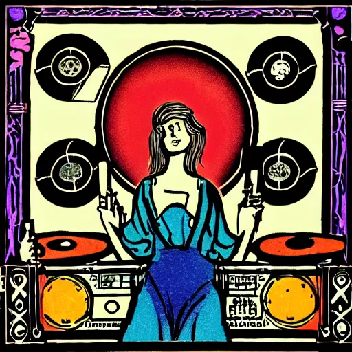 Prompt: tarot on the dj decks