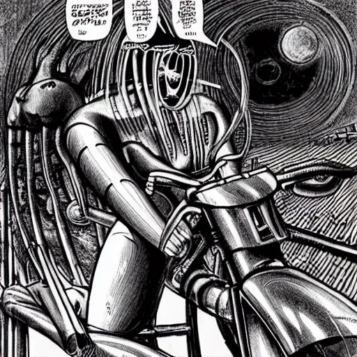 Image similar to H.R Giger seinen manga 🚲🚲🚲 🌞!!!!