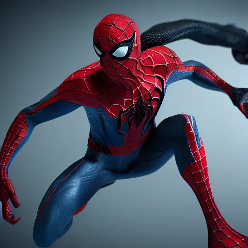 Image similar to a single venom and spider - man hybrid, dslr, cinematic, volumetric lighting, 8 k resolution, photorealistic