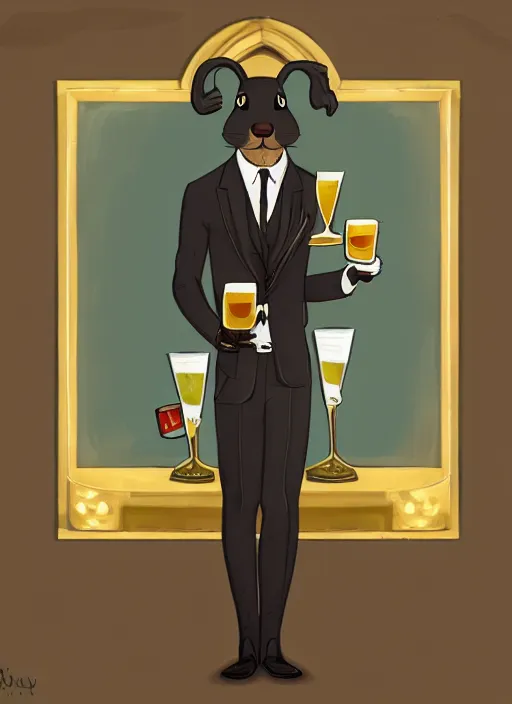 Prompt: squirrel anthro as a dapper bartender in a suit and tie, detailed art deco painterly art style 🐿🍸🍋, furaffinity, trending on artstation