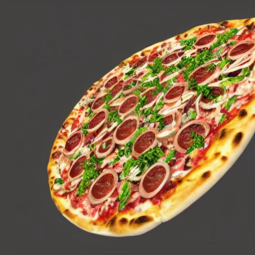 Image similar to wireframe pizza, hyperdetailed, unreal engine render, 8 k