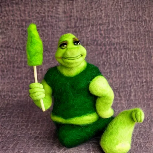 Image similar to shrek needle felted + needle felting art