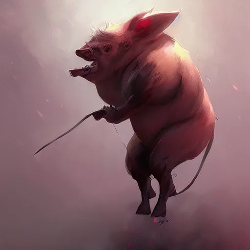 Prompt: anime creature 🐷 instrument , digital Art, Greg rutkowski, Trending cinematographic artstation