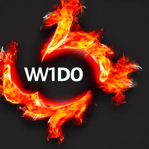 Image similar to Windows 10 logo on fire, digital art, ultra HD render, trending on Artstation, award winning
