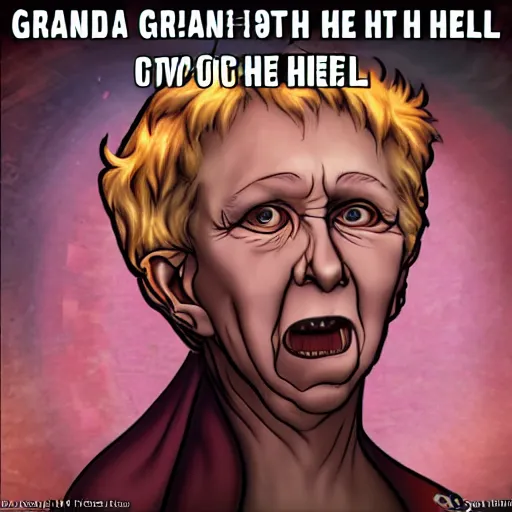 Prompt: grandma of the 9 th level of hell