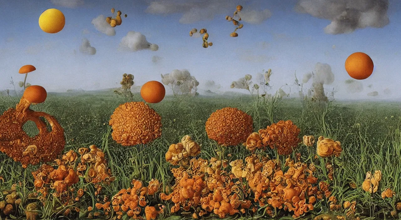 Prompt: a single fungus floating in the clear sky, a high contrast!! ultradetailed photorealistic painting by jan van eyck, audubon, rene magritte, agnes pelton, max ernst, walton ford, andreas achenbach, ernst haeckel, hard lighting, masterpiece