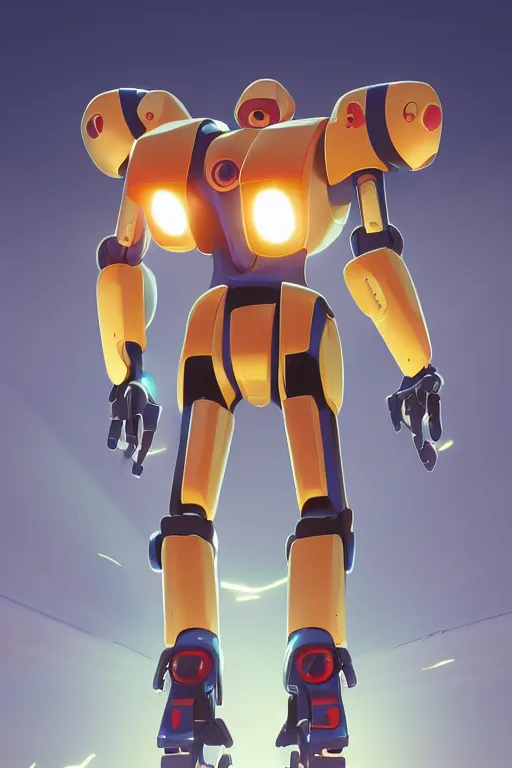 Image similar to metabots medabots medarotto medarot robot minimalist comics, behance hd by jesper ejsing, by rhads, makoto shinkai and lois van baarle, ilya kuvshinov, rossdraws global illumination ray tracing hdr radiating a glowing aura