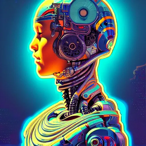 Prompt: high quality high detail portrait of a cybernetic diesel punk in an alien world, tristan eaton, victo ngai, artgerm, rhads, ross draws, hyperrealism, intricate detailed, alphonse mucha, 8 k, sci - fi, pastel colors, artstation,