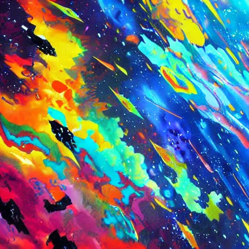 Image similar to the big bang, concept art, painting, colourful, highly detailed