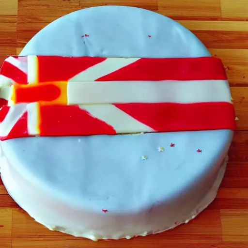 Image similar to slice of birthday cake with the pattern of the australian flag on the side