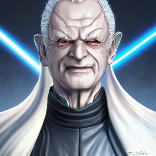 Prompt: portrait of sheev palpatine the embodiment of raijin, anime fantasy illustration by tomoyuki yamasaki, kyoto studio, madhouse, ufotable, square enix, cinematic lighting, trending on artstation