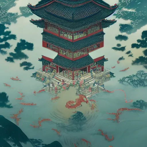 Image similar to beautiful render of tang dynasty, by victo ngai and andreas rocha and greg rutkowski, trending on artstation, unreal engine, 8 k hd wallpaperjpeg artifact, blur, artfact