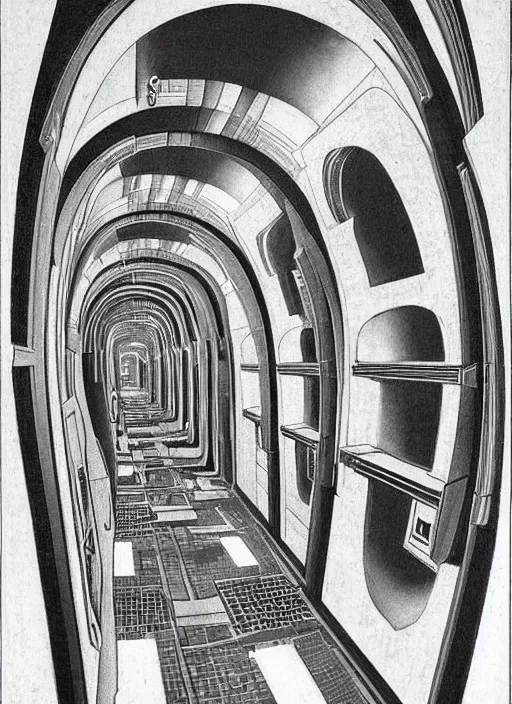 Prompt: portal in space, mc escher art