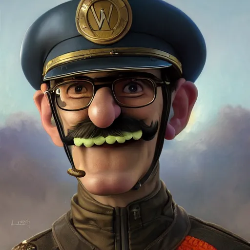 Prompt: waluigi as a combat pilot portrait, detailed, centered, digital painting, artstation, concept art, donato giancola, joseph christian leyendecker, wlop, boris vallejo, breathtaking, 8 k resolution, extremely detailed, beautiful, establishing shot, artistic, hyperrealistic, beautiful face, octane render, cinematic lighting, dramatic lighting, masterpiece