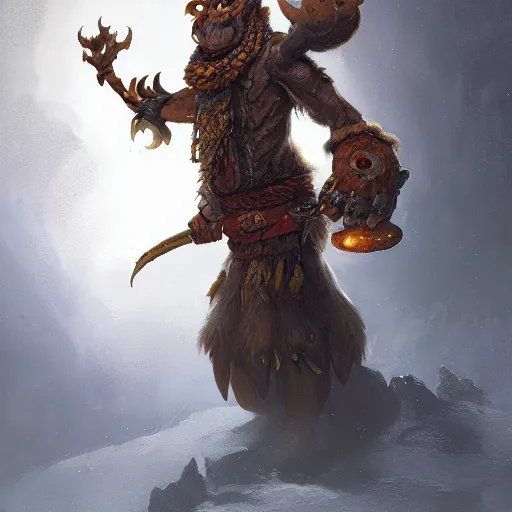 Prompt: a detailed full body portrait of goblin shaman, by justin gerard and greg rutkowski, digital art, realistic painting, dnd, character design, trending on artstation