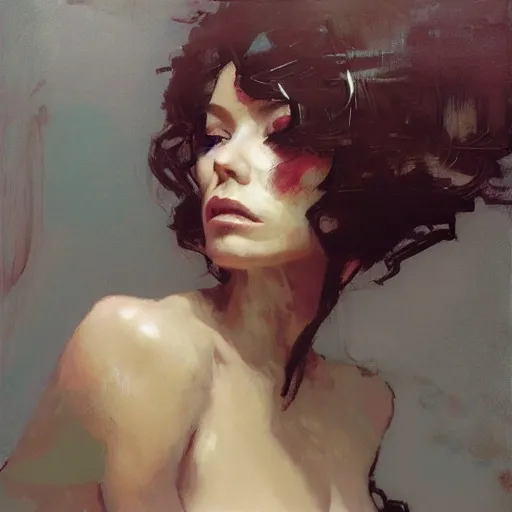 Image similar to portrait of a beautiful woman, intricate, elegant, highly detailed, greg manchess, mucha, liepke, ruan jia, jeffrey catherine jones, ridley scott