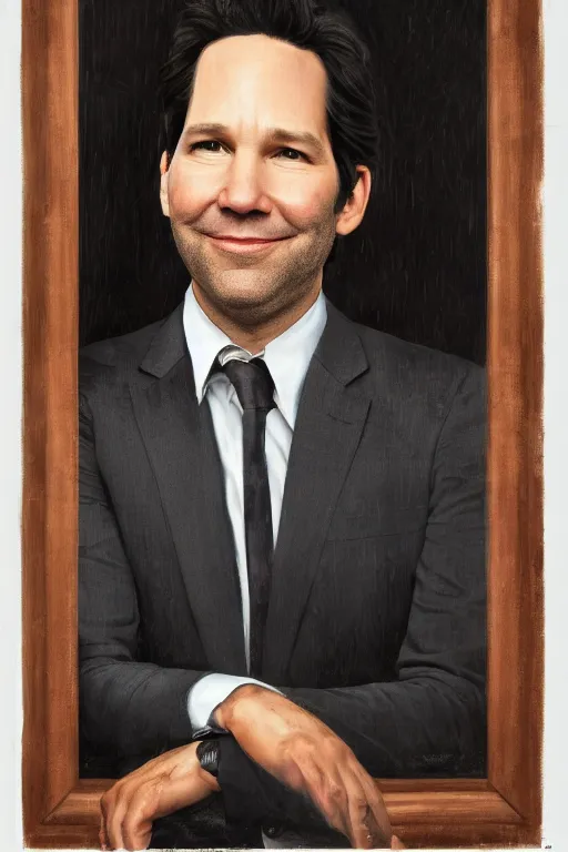 Prompt: Paul Rudd as a simpson oil on canvas, intricate, portrait, 8k highly professionally detailed, HDR, CGsociety