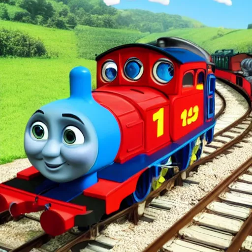 Prompt: Jonah Hill in Thomas the Tank Engine