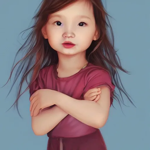 Image similar to very cute baby with cameron diaz face, shin min jeong, trending on artstation