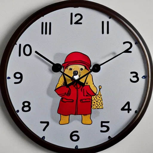 Image similar to a wall clock designed by Paddington bear