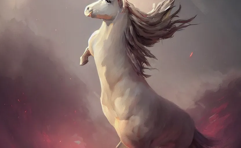 Image similar to a painting of a unicorn trending on artstation in the style of greg rutkowski