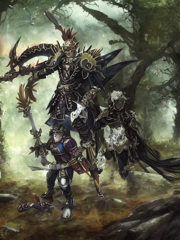 Prompt: fire emblem beast in the woods, highly detailed, digital art, sharp focus, trending on art station, warhammer 4 0 k fantasy,