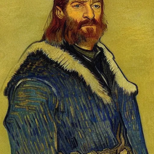 Prompt: detailed portrait of Eddard Stark as an 1890s painted by van gogh