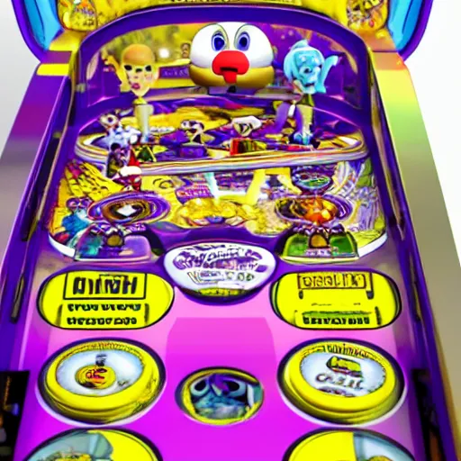 Prompt: product photo of Waluigi Pinball